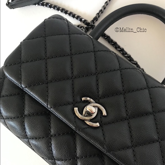 💓Sold💓Chanel Coco Black Mini Handle - Picture 2 of 12